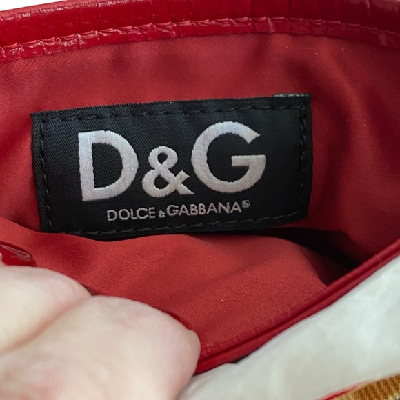 Dolce & Gabbana Rare Red Patent Leather Floral Print Handbag STUNNING! - Picture 5 of 14